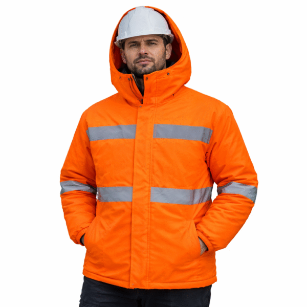 CAMPERA TERMICA TRUCKER MATELASEADA NARANJA CON REFLEX