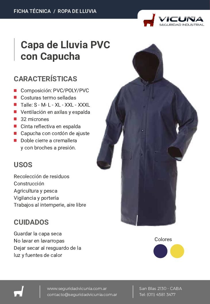 CAPA DE LLUVIA VICUÑA