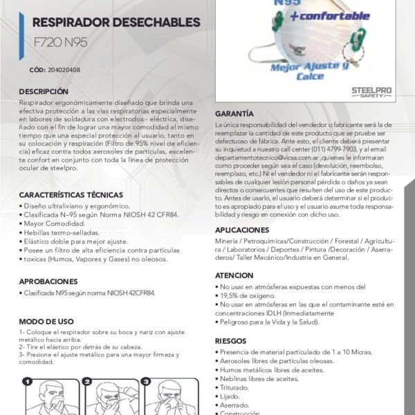 MASCARILLA RESPIRADOR F720 VICSA