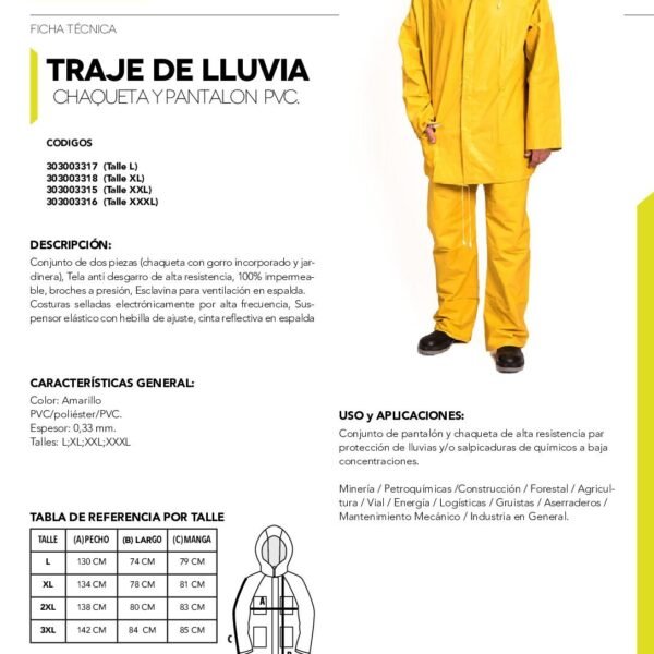 TRAJE LLUVIA CHAQUETA Y PANTALÓN VICSA