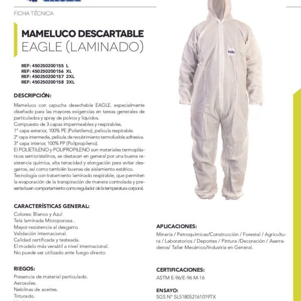 MAMELUCO DESCARTABLE EAGLE VICSA