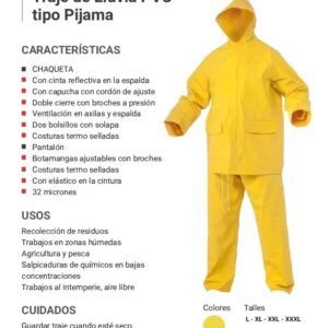 TRAJE LLUVIA CHAQUETA Y PANTALÓN VICUÑA