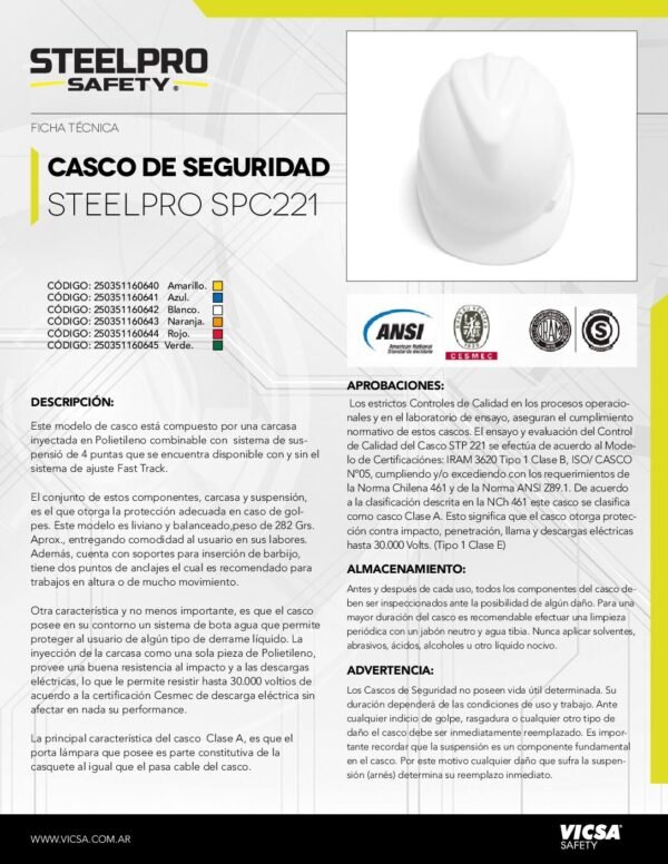 CASCO STEELPRO SPC 221 - Imagen 3