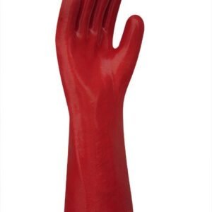 GUANTE PVC ROJO ENTELADO LARGO 40 CM LIVIANO