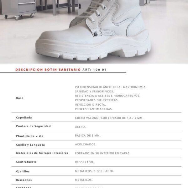 BOTIN SANITARIO – BLANCO CON PUNTERA BOHM