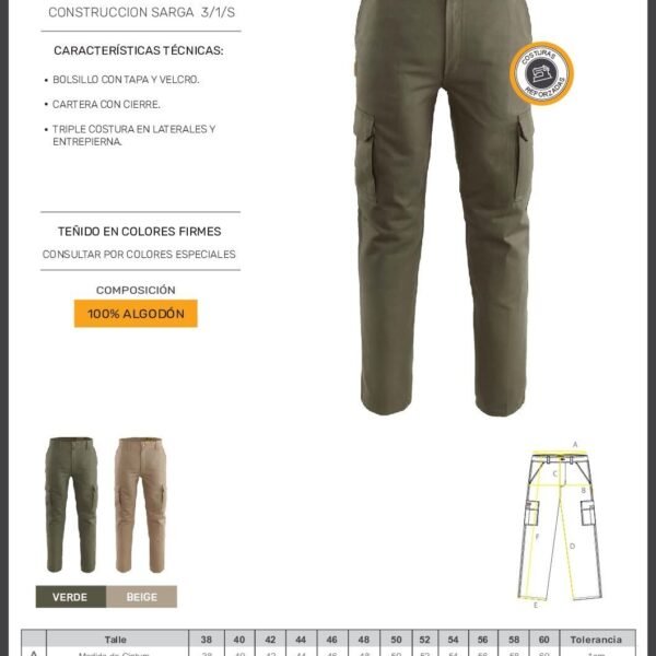 PANTALON DE TRABAJO CARGO GAUCHO