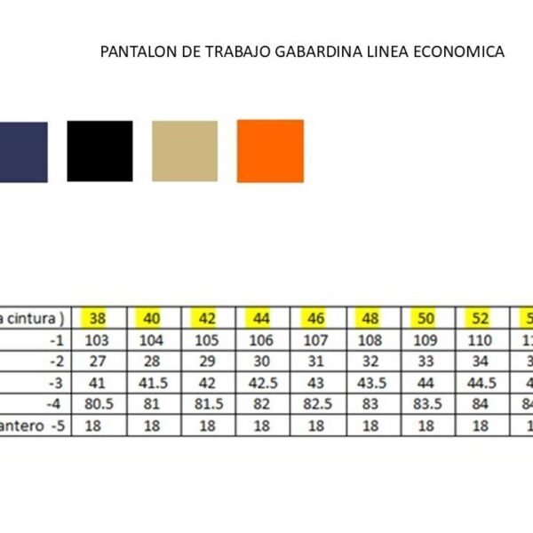 PANTALON DE TRABAJO LINEA REFORZADA