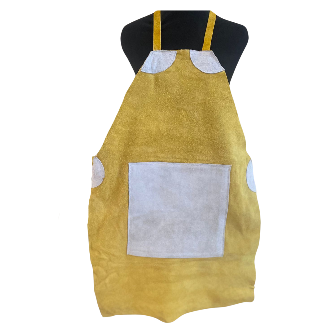 DELANTAL CUERO DESCARNE CON REFUERZO ABDOMINAL Y GOMA PLOMADA