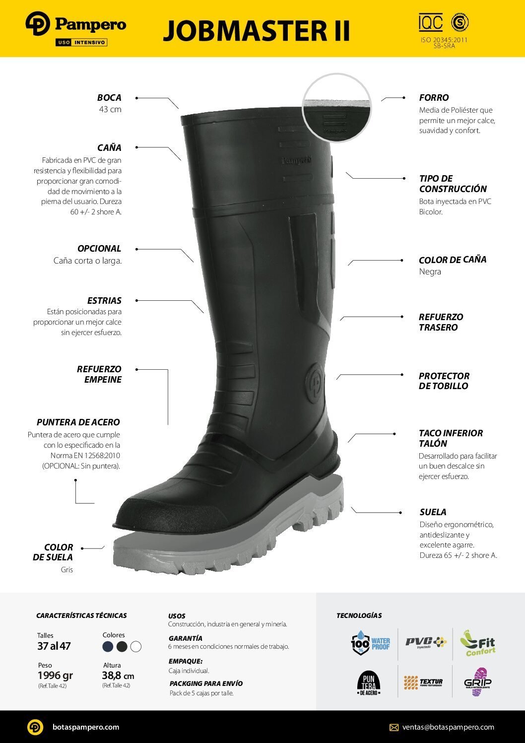 BOTA JOBMASTER II INDUSTRIAL CON PUNTERA PAMPERO - Imagen 8