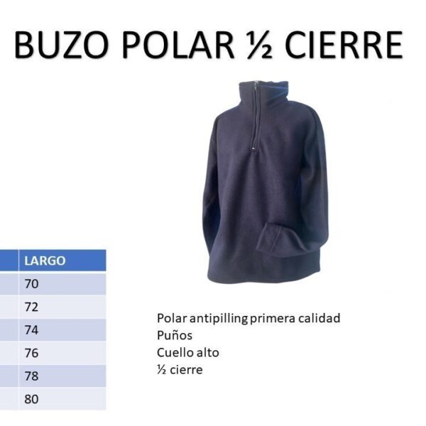 BUZO POLAR 1/2 CIERRE CON REFLEX