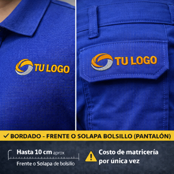BORDADO LOGO FRENTE o SOLAPA BOLSILLO (PANTALON)