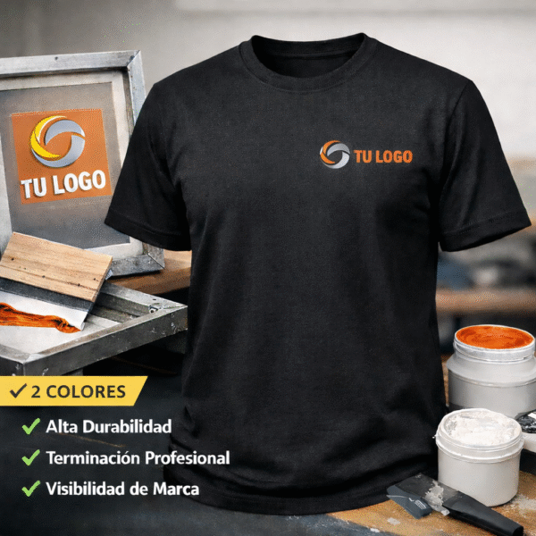 LOGO ESTAMPADO POR SERIGRAFIA 2 COLORES HASTA 10 CM