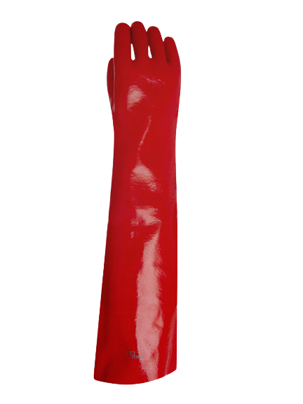 GUANTE PVC ROJO ENTELADO LARGO 60 CM LIVIANO